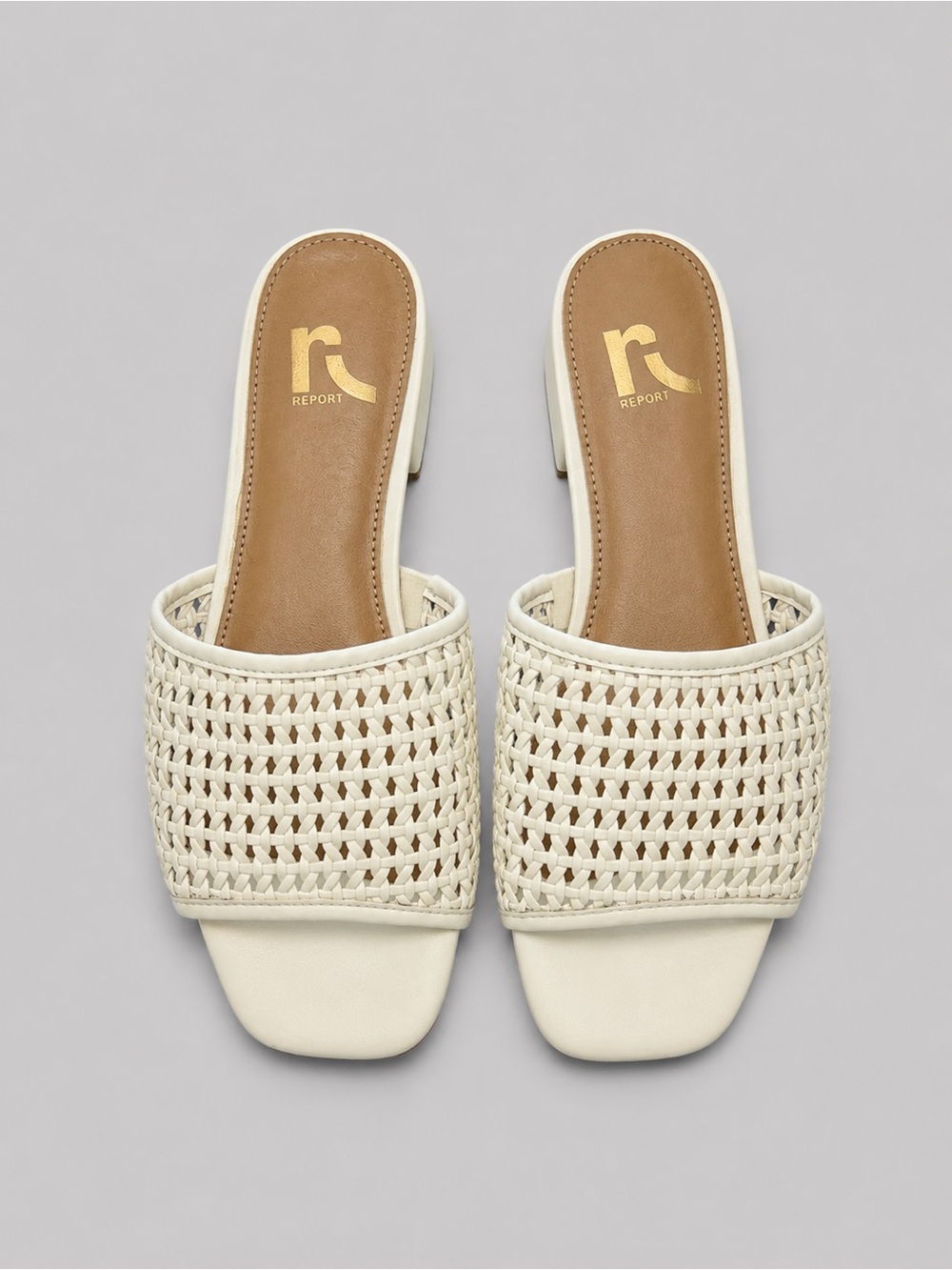 Report Women's Woven Slip-On Sandals - Cream/ White - Size 7.5M